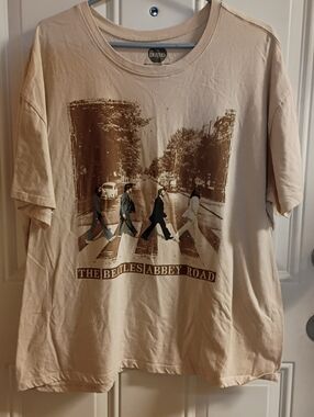 2/$10 Hybrid Apparel Beige Beatles Abbey Road Graphic Tee Size XXXL